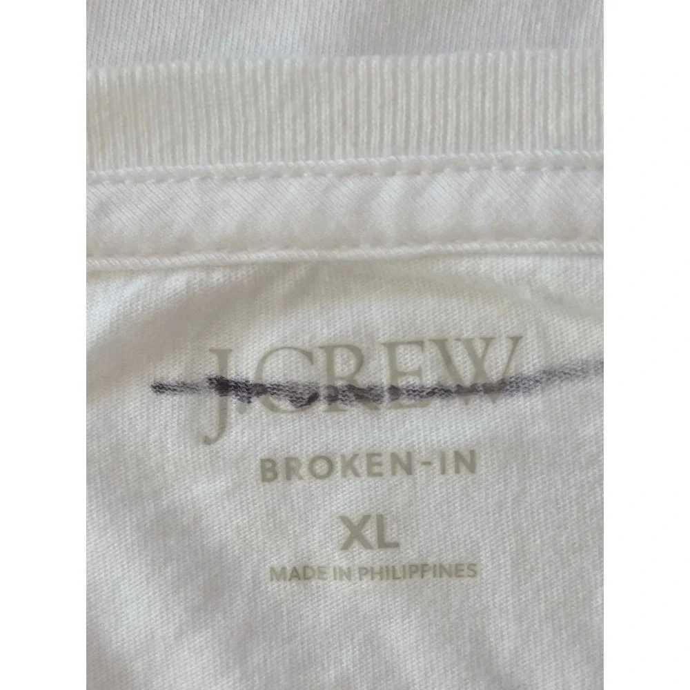 J. Crew T-Shirt Broken-In Pocket Women XL White NWT AH920